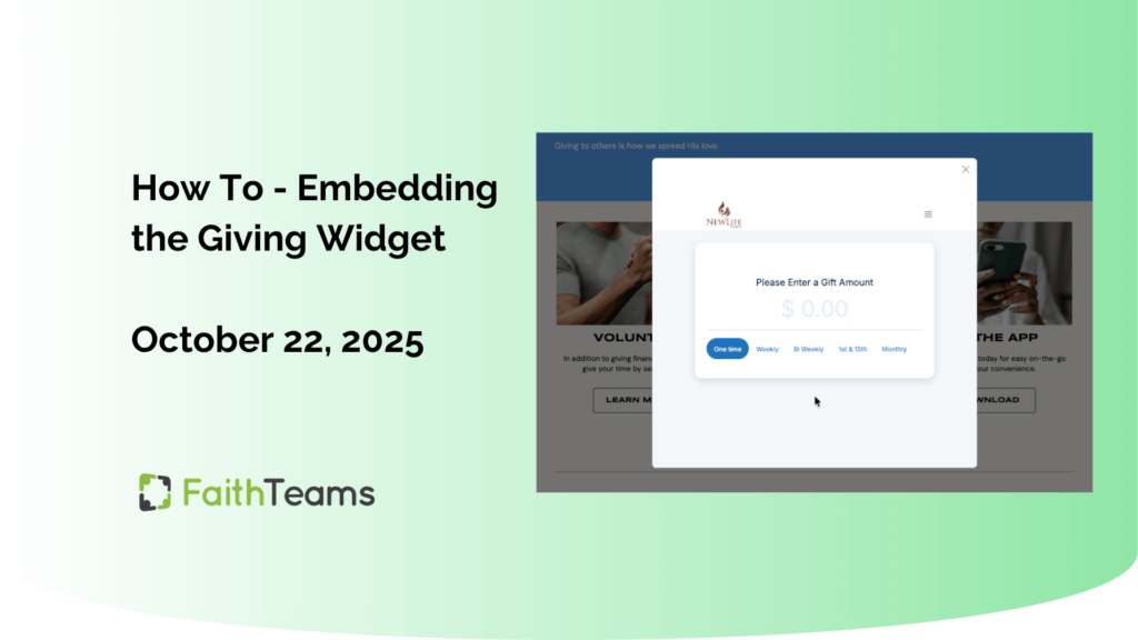 How To - Embedding Giving October 22, 2025