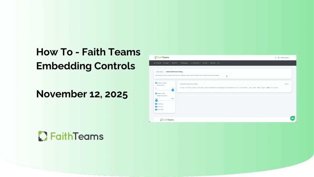 Faith Teams Embedding Controls