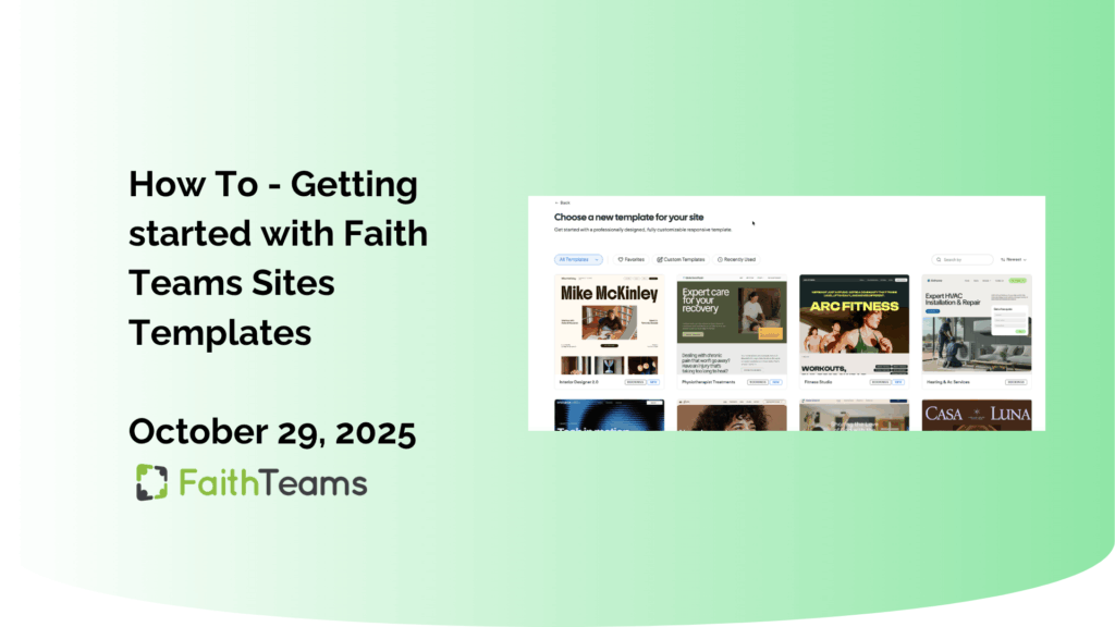 Faith Teams Sites Templates